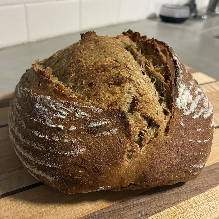 thanksgiving stuffing sourdough loaf