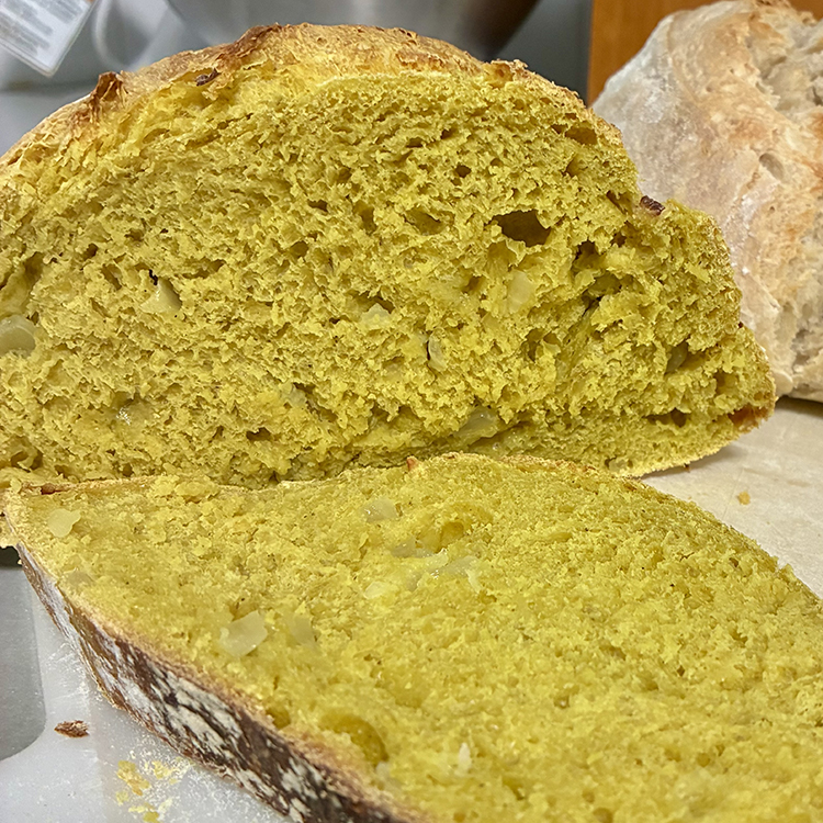 Curry and onion sourdough