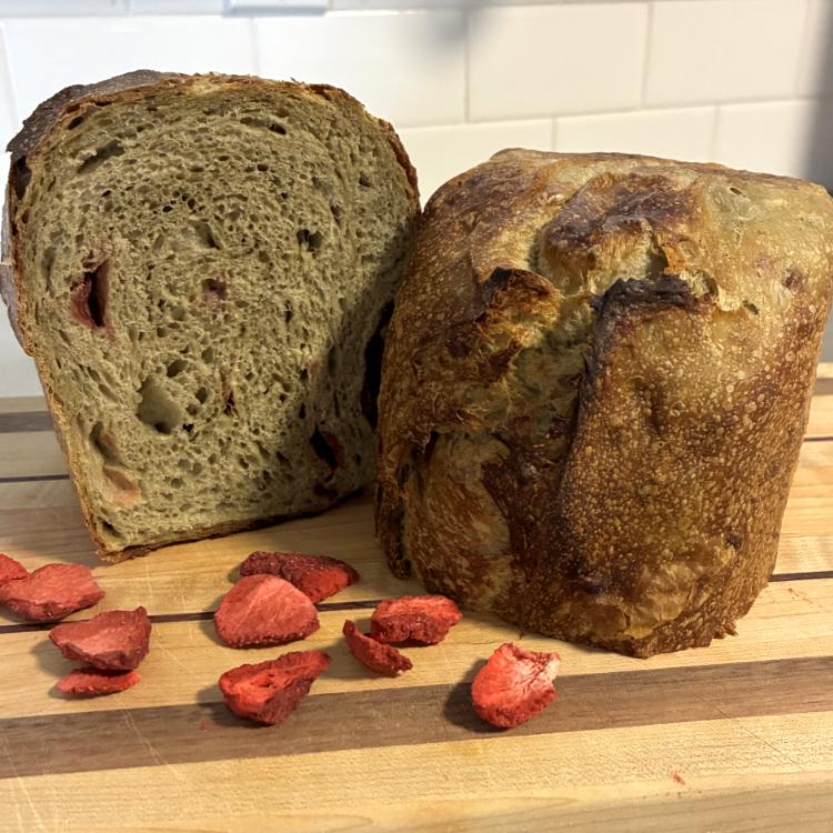 matcha strawberry sourdough